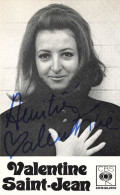 C9627 VALENTINE SAINT JEAN  Dédicace Autographe - Singers & Musicians