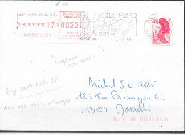 Curiosité Complément Pour Lettre Double Avec étiquette De Guichet, Bureau Différent De Celui Du Dépot GAP RP 18-2-86 - Storia Postale