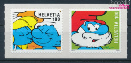Schweiz 2304-2305 Folienblatt (kompl.Ausg.) Postfrisch 2013 Schlümpfe (10194228 - Unused Stamps