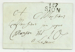 127 SION Pour Lasanne 1813 Suisse Departement Conquis - 1792-1815: Départements Conquis