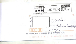 Lettre Cachet Toulon Mourillon  Sur Vignette - 2000 « Avions En Papier »