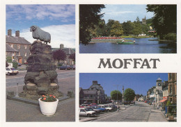 Postcard The Ram Statue High Street & Park Moffat My Ref B26251 - Dumfriesshire