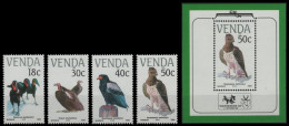 Venda 1989 - Mi-Nr. 191-194 & Block 5 ** - MNH - Vögel / Birds - Venda