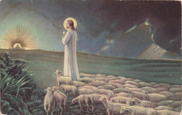 PHOTOGRAPHIE - Jésus - Troupeau De Moutons - Colorisé - Carte Postale Ancienne - Fotografie