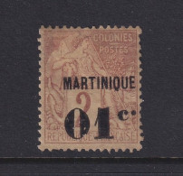 Martinique, Scott 9 Var (Yvert 7d), MNG (no Gum), Raised Period Variety - Neufs