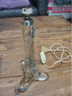 Pied De Lampe En Verre Vintage - Lantaarns & Kroonluchters