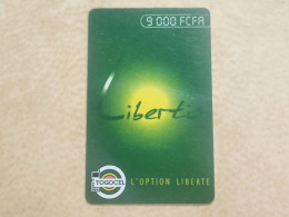 TOGO-(TG-LIB-REF-0010Aa)-Libertis-green 9.000 FCFA-(Vertical)-(12)-(9000FCFR)-(3034-8302-0208-90)-(used Card - Togo