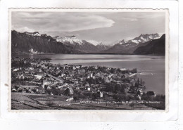 CPSM :  14 X 9  -  VEVEY  -  Vue Générale.  Dents Du Midi Et Dents De Morcles - Morcles