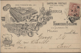 MILANO - FABBRICA DI FRANCESCO BELLONI - AVEC AUTOGRAPHE 1905 - TOP RARE - RCPA 08 - Milano (Mailand)