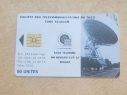 TOGO-(TG-OPT-0006B)-Earth Station 50-Reverse 2-(16)-(50units)-(00298729)-used Card+1card Prepiad Free - Togo