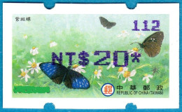 2023 Automatenmarken China Taiwan Schmetterling MiNr.49 Blue Nr.112 ATM NT$20 Xx Innovision Kiosk Etiquetas - Automatenmarken