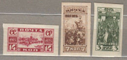 RUSSIA USSR 1925 Revolution Anniversary MLH (*) Mi 302b-304b #Ru70 - Unused Stamps