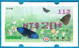2023 Automatenmarken China Taiwan Schmetterling MiNr.49 Pink Nr.112 ATM NT$20 Xx / Very Rare  Color!! - Automatenmarken