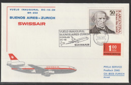 1977, Swissair, First Flight Cover, Buenos Aires-Zürich - Poste Aérienne