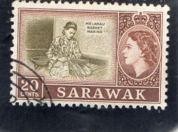 1957 Sarawak - Fabbricante Di Cesti E Queen Elizabeth - Sarawak (...-1963)