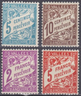 Andorre Français Taxe 1937-1941 N° 17-20 MH Timbres-poste De Conception Française   (J10) - Neufs