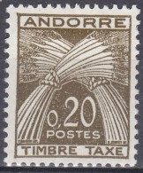 Andorre Français Taxe 1961 N° 44 MH Gerbe  (J10) - Neufs