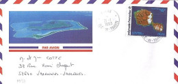 POLYNESIE N° 405 S/L. DE PIRAE / 21.1.93 POUR LA FRANCE - Storia Postale