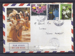 POLYNESIE N° 321/372/378 S/L.DE PAPEETE/6.3.91 POUR LA FRANCE - Storia Postale