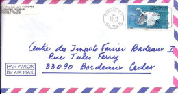 POLYNESIE N° 189 S/L. DE PAPEETE / 28.11.83 POUR LA FRANCE - Cartas & Documentos