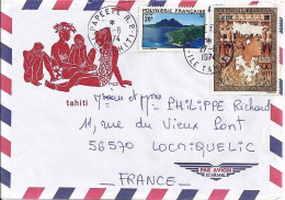 POLYNESIE N° PA78/102 S/L. DE PAPEETE/27.8.74 POUR LA FRANCE - Briefe U. Dokumente