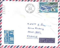 POLYNESIE N° PA74 S/L. DE PAPEETE/11.3.74 POUR LA FRANCE - Covers & Documents