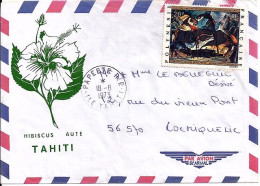 POLYNESIE N° PA65 S/L. DE PAPEETE/18.8.73 POUR LA FRANCE - Lettres & Documents