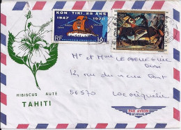 POLYNESIE N° PA65/PA64 S/L. DE PAPEETE/9.8.73 POUR LA FRANCE - Storia Postale