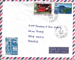 POLYNESIE N° 83/102 S/L. DE PAPEETE/20.6.74 POUR LA FRANCE - Storia Postale