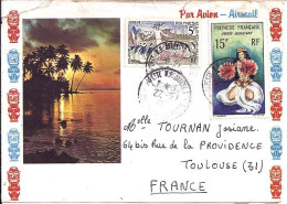 POLYNESIE N° 47/PA7 S/L. DE PAPEETE AN.1 / 22.5.71 POUR LA FRANCE - Storia Postale