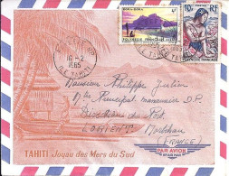 POLYNESIE N° 31/9 S/L. DE PAPEETE/16.2.65 POUR LA FRANCE - Lettres & Documents