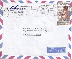 POLYNESIE N° PA1 S/L. DE PAPEETE/20.5.59 POUR LA FRANCE - Briefe U. Dokumente