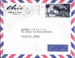 OCEANIE N° PA32 S/L. DE PAPEETE/22.3.58 POUR LA FRANCE - Cartas & Documentos