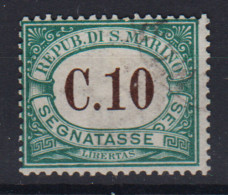 SAN MARINO 1897 - 1919 SEGNATASSE 10 CENTESIMI N.2 G.O MLH* - Neufs