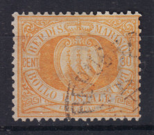 SAN MARINO 1892-94 STEMMA 30 CENTESIMI N.16 US. BUONA CENTRATURA - Gebraucht