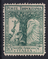 COLONIE TRIPOLITANIA 1928 PRO SOCIETA' AFRICANA 20 CENTESIMI N.46 G.O MH* - Tripolitaine