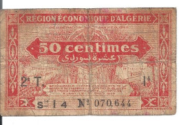 ALGERIE 50 CENTIMES 1944 VG+ P 100 - Algerien