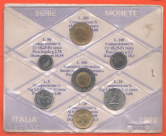 Repubblica Italia Serie 1992 No Argento  Monete Da 5 10 20 50 100 200 500 Lire - Set Fior Di Conio