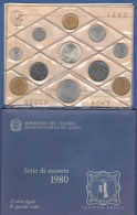 ITALIA 1980 Serie Divisionale 10 Valori Lire + 500 Lire Caravelle + Medaglia ITALY ITALIE - Set Fior Di Conio