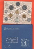 Italia Repubblica Serie 1981  1 2 5 10 20 50 100 200 200 500 Lire Fdc Unc SetItalie Italy - Nieuwe Sets & Proefsets