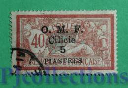 S671- FRENCH CILICIE O.M.F. 1920 SOVRASTAMPATO 5p Su 40c USATO - USED - Oblitérés