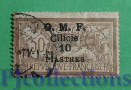 S672- FRENCH CILICIE O.M.F. 1920 SOVRASTAMPATO 10p Su 50c USATO - USED - Used Stamps