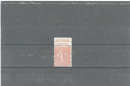 FRANCE -SEMEUSE LIGNEE -N°199 (IIA) 50c ROUGE N* ( Charniere Sur La Bande Pub) "GREY POUPON " (Maury 74) - Unused Stamps