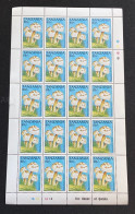 1993 Tanzania Mushrooms Fungi Miniature Sheet Of 20 MNH - Tiro Al Arco