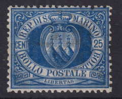 SAN MARINO 1894-99 25 CENTESIMI N.30 G.I MNH** CENTRATO - Neufs