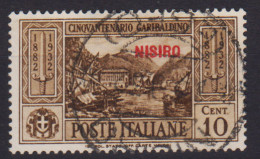 COLONIE EGEO NISIRO 1932 GARIBALDI 10 CENTESIMI N.17 USATO - Egeo (Nisiro)