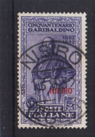 COLONIE EGEO NISIRO 1932 GARIBALDI 5 LIRE + 1 LIRA N.26 USATO - Ägäis (Nisiro)