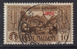 COLONIE EGEO LIPSO 1932 GARIBALDI 10 CENTESIMI N.17 USATO - Ägäis (Lipso)