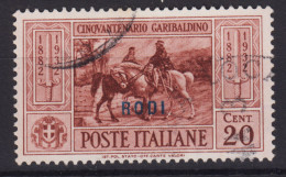 COLONIE EGEO RODI 1932 GARIBALDI 20 CENTESIMI N.21 USATO - Egeo (Rodi)