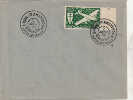 Terres Australes Enveloppe Timbre Madagascar Poste Aérienne Cachet S Paul Et Amsterdam 2/1/1952 - ...-1955 Vorphilatelie